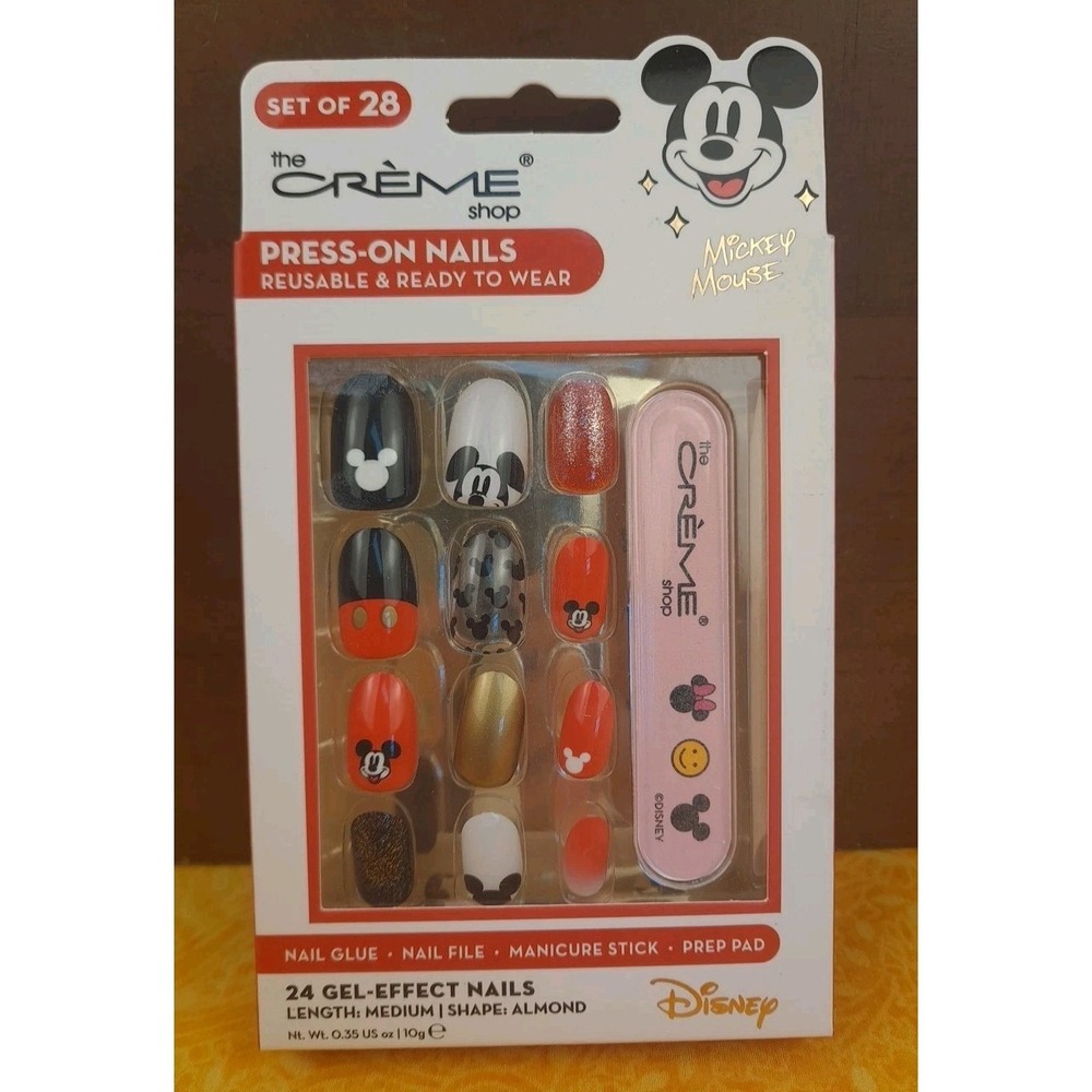 The Crème Shop Disney Mickey Mouse Press-On Nails Set Reusable Ready To Wear NEW